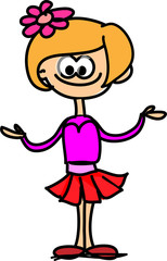 Смазливая девочка счастлива мультфильм