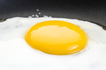 Fried eggs on on a pan