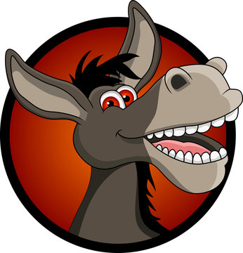Donkey head cartoon