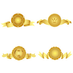 Set of golden design elements.