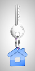 blue key chain with key