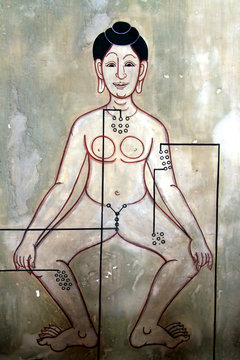 Point massage of woman