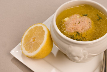 Meat ball broth