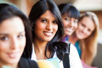 group of female college girls closeup portrait - Buy this stock ...