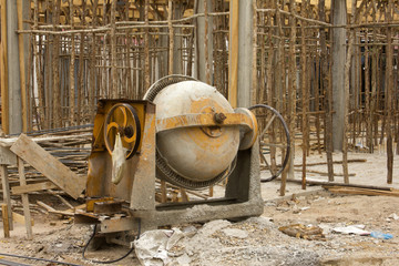 Old cement mixer