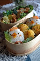 にわとり親子のお弁当