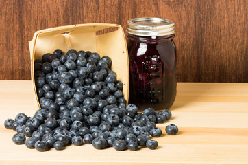 Blueberries and jam or jelly