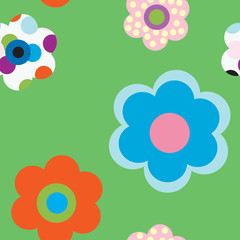 seamless pattern with decorative colored flowers