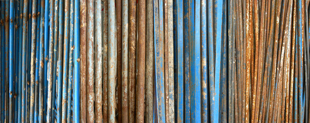 Old rusty metal pipes
