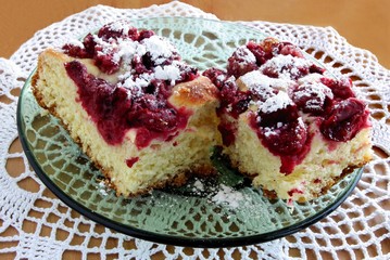 fruit cake with cherries