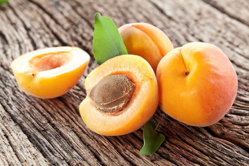 Apricots with leaves