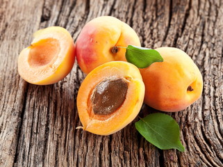 Apricots with leaves
