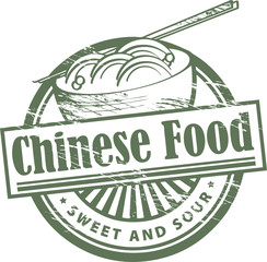 Grunge rubber stamp, with the text Chinese Food inside, vector