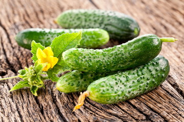 Cucumbers with leaves