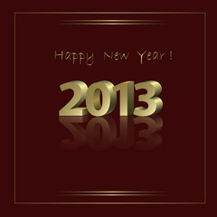 New Year Card with golden elements in abstract style