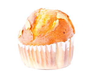 freshly mixed muffin on the white background