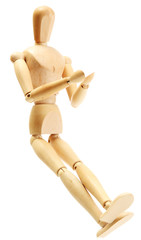 wooden mannequin isolated on white