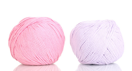 Knitting yarn isolated on white