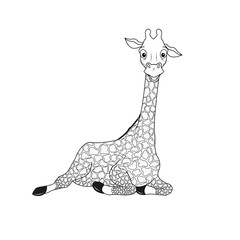 Giraffe Outlines Malbild Zoo