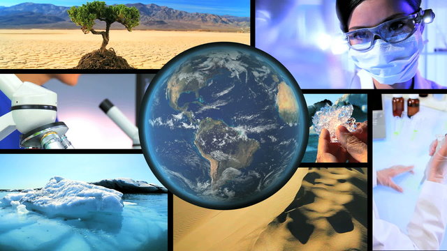 Montage Scientific Research Global Warming