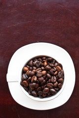 coffee beans on wood table