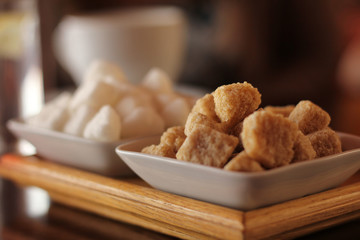 White and brown sugar