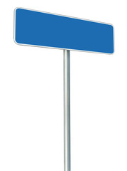 Obraz premium Blank Blue Road Sign Isolated, Large White Frame Framed Roadside