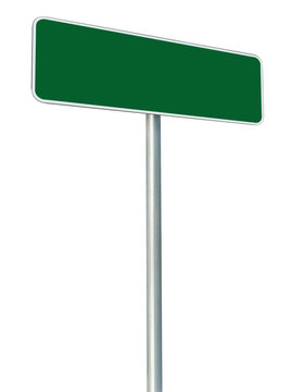 Blank Green Road Sign Isolated Large White Frame Signage