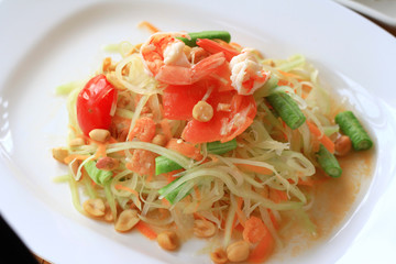 Green papaya salad thai cuisine spicy delicious