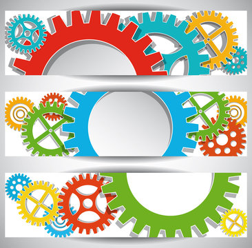 Abstract Gear Web Banners