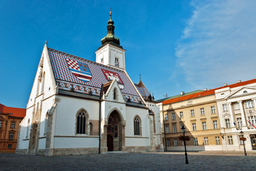 Kroatien Zagreb Markus Kirche - obrazy, fototapety, plakaty