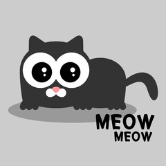 Grey baby kitten greeting card