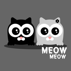 Two cute baby kittens greeting card