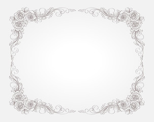 floral frame with roses