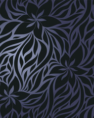 Black  floral pattern.
