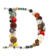 Buttons alphabet: letter D