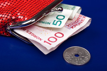 Norwegian money in a purse