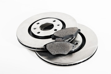 Pair of brake discs and pads