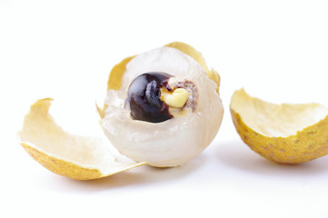 Longan fruit on white background