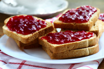 Toasts with jam