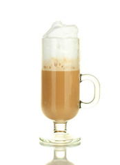 glass of coffee cocktail isolated on white