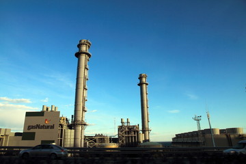 Fototapeta na wymiar Elektrownia Tarragona Katalonia Hiszpania