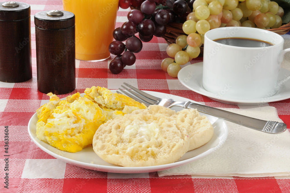 Poster english muffin and eggs