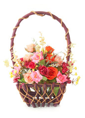 Fototapeta na wymiar Basket roses
