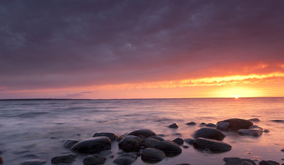 Sunrise over Kalmar sund, Sweden, wide angle photo © Henrik Larsson