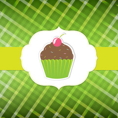 Green Background In Cage With Cupcake
