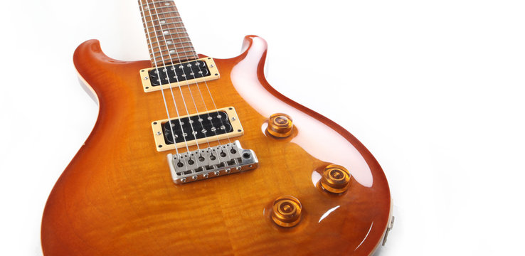 Electric guitar isolated on white background