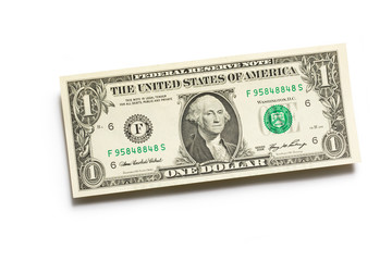 Dollar banknotes on white