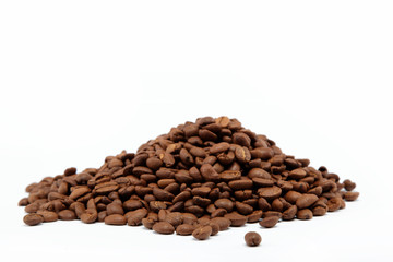 coffee beans on a white background.