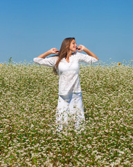 Girl in buckwheat